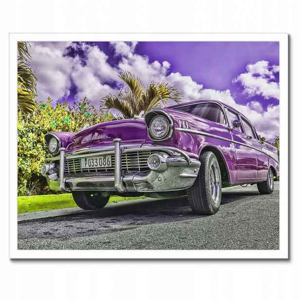 Plakáty v rámu 50x40 Fialový Chevrolet