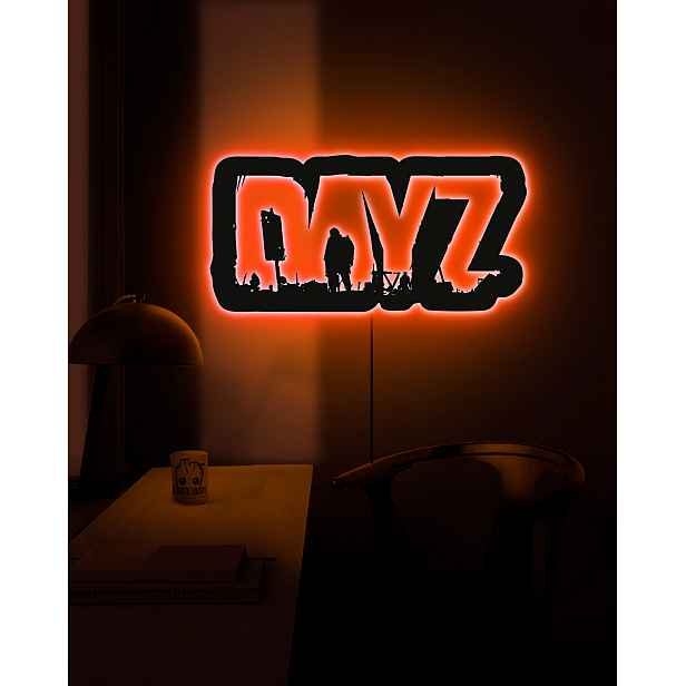 Logo DayZ Dřevěný 3D obraz Noční Lampa Led dálkové ovládání
