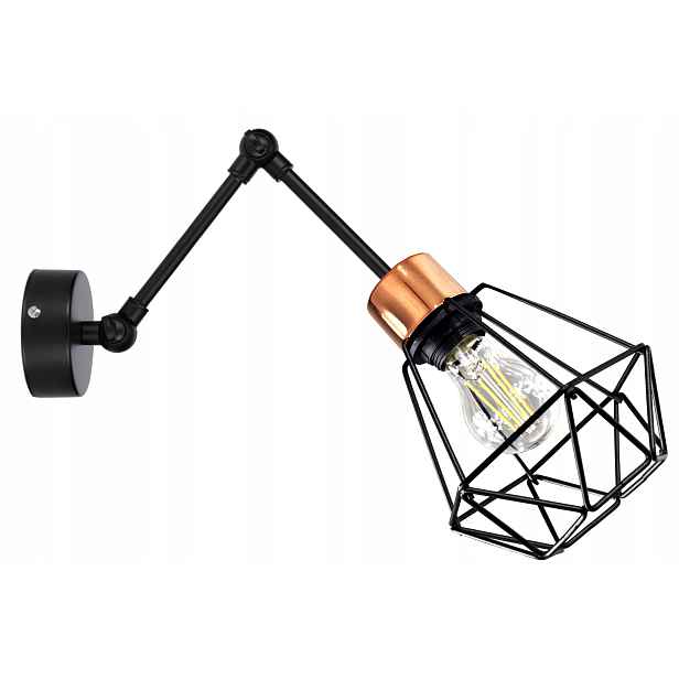 Nástěnná lampa Diamond černá měď nástěnná lampa do obývacího pokoje