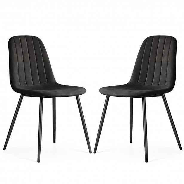 Set 2 ks čalouněných židlí LUMO - černá