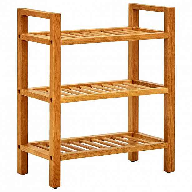 vidaXL Botník se 3 policemi 50 x 27 x 60 cm masivní dubové dřevo
