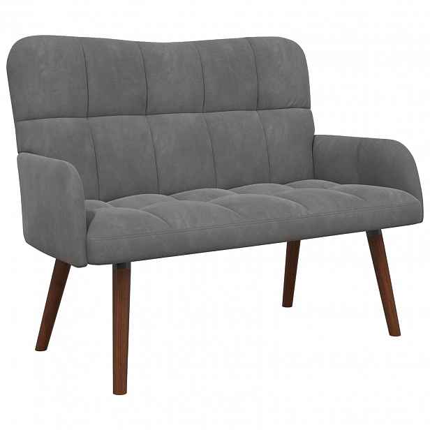 vidaXL Sofa pro dvě osoby Tmavě šedá 115 x 61 x 87 cm Samet