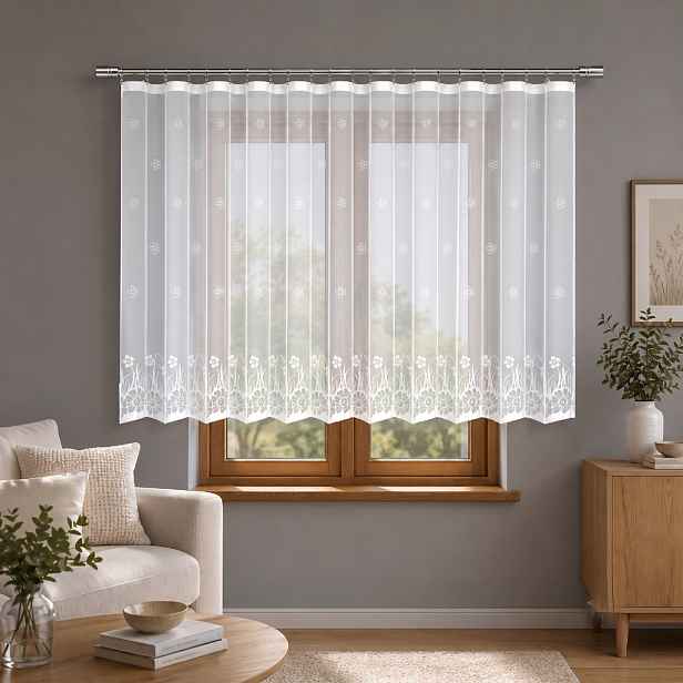 Dekorační žakárová záclona s řasící páskou DANIELA 120 bílá 300x120 cm MyBestHome