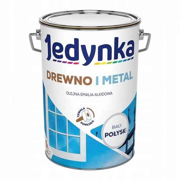 Jedynka barva na dřevo z kovu betonu 5L, bílý lesk