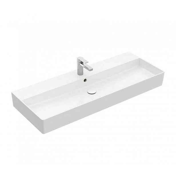Villeroy & Boch Memento 2.0 - Umyvadlo 120x47 cm, s přepadem, otvor pro baterii, CeramicPlus, alpská bílá 4A22C5R1