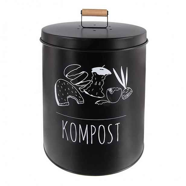 Kulatá plechová dóza KOMPOST Black 8 l