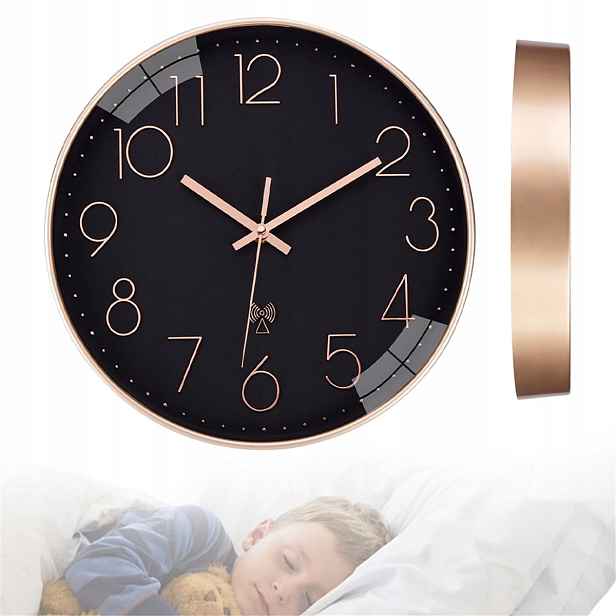 Tichý automatický rádiový časovač 30 cm černý pro kancelářské použití