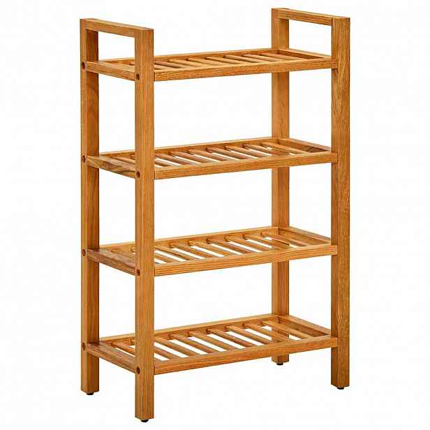 vidaXL Botník se 4 policemi 50 x 27 x 80 cm masivní dubové dřevo