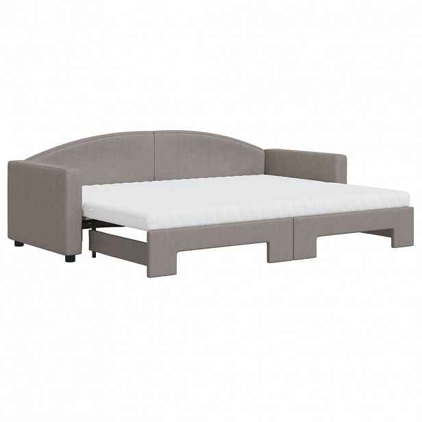 vidaXL Válenda s přistýlkou a matracemi taupe 80 x 200 cm textil