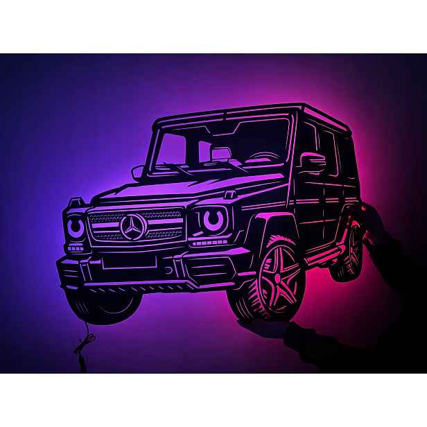 Mercedes-Benz G-class Dřevěný 3D obraz Dárek Noční Lampa Led XXL