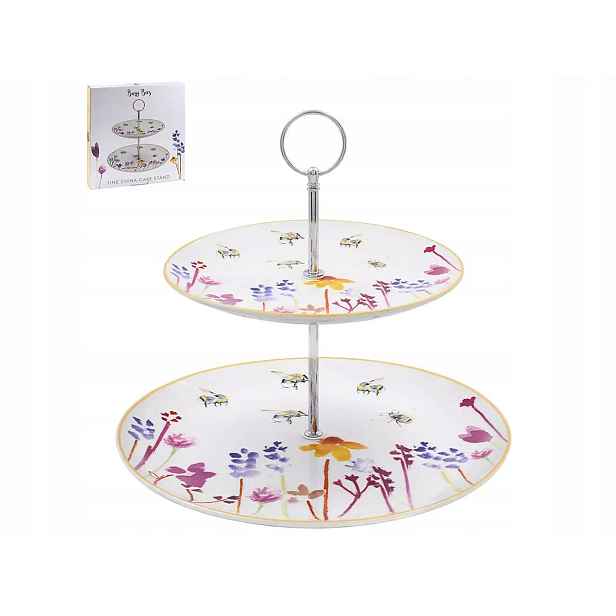 Porcelánový Podnos na koláče Etažérka Busy Bees Louka A Pracovité Včely