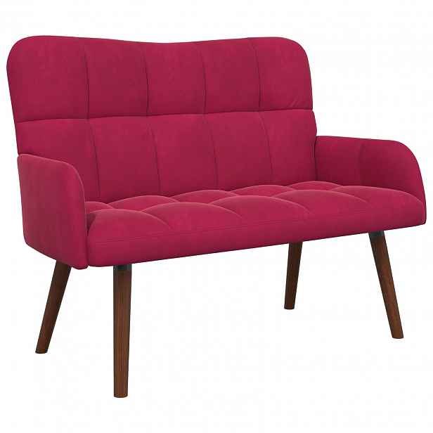 vidaXL Sofa pro dvě osoby Víno Červené 115 x 61 x 87 cm Samet