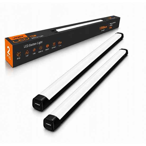 2x Led stropní svítidlo Hermetické svítidlo do garáže Dílna 72W 5000K 120 cm