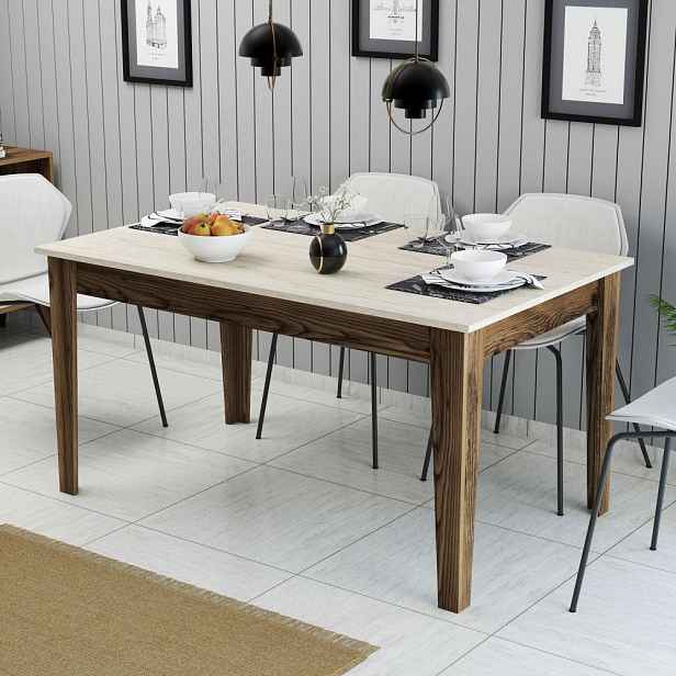 Jídelní stůl Milan 898 - Walnut, Travertine