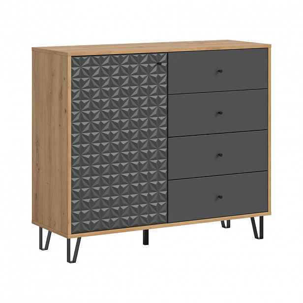Livetastic VYSOKÁ KOMODA, antracitová, 110/96/40 cm