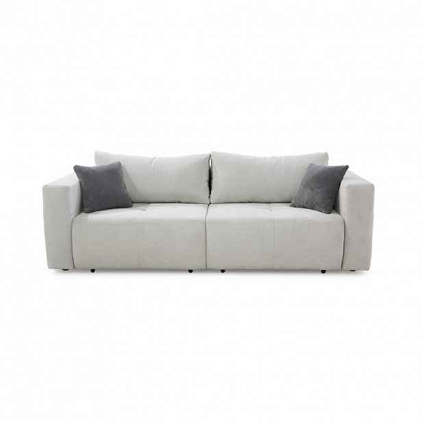 luma-home ROZKLÁDACÍ POHOVKA: Velká pohovka/rohová pohovka, 2 úložné prostory, šířka 243 cm, hloubka 115–161 cm, vaflový kord, stříbrně šedá / 15242