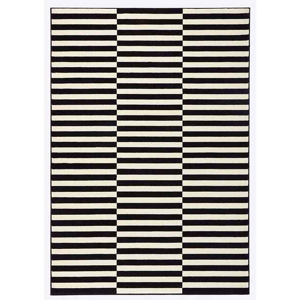Moderní černo krémový koberec do obývacího pokoje o rozměrech 200 x 290 cm
