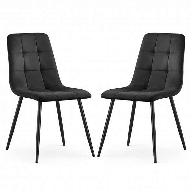 Set 2 ks čalouněných židlí NERO - černá