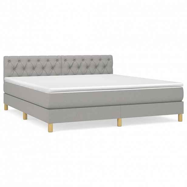 vidaXL Box spring postel s matrací světle šedá 160 x 200 cm textil