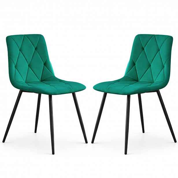 Set 2 ks čalouněných židlí MILO - zelená