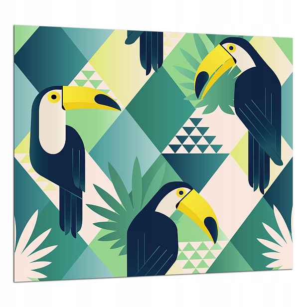 Skleněná Ochranná Deska 65x60 Ptáci