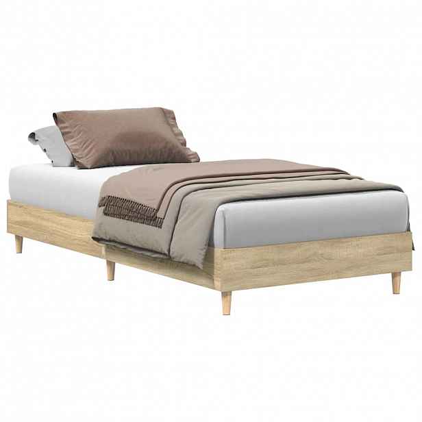 vidaXL Rám postele bez matrace Dub Sonoma 90x190 cm Dřevěné konstrukce