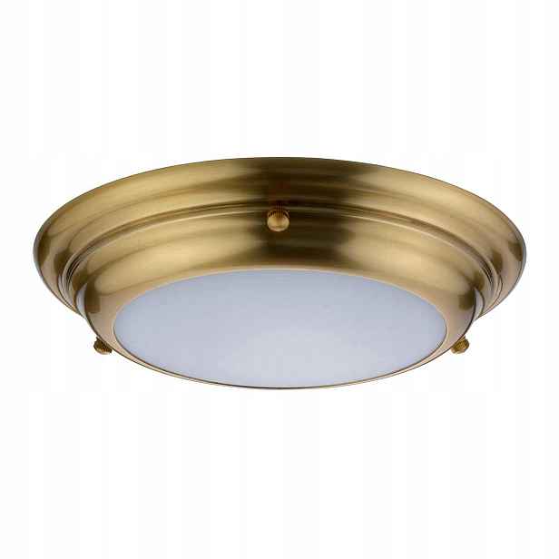 Stropní Svítidlo stropní Led koupelnový zestárlý mosazný kulatý 25 cm Elstead