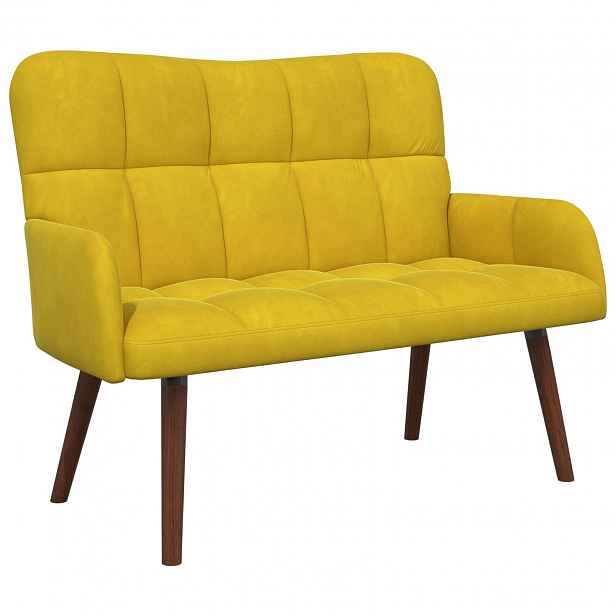 vidaXL Sofa pro dvě osoby Žlutá 115 x 61 x 87 cm Samet