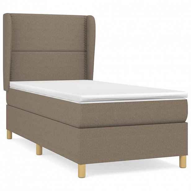 vidaXL Box spring postel s matrací taupe 90x190 cm textil