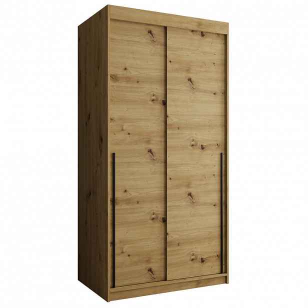 Home Collective ŠATNÍ SKŘÍŇ S POSUVNÝMI DVEŘMI 100 cm šířka, Artisan s černým úchytem