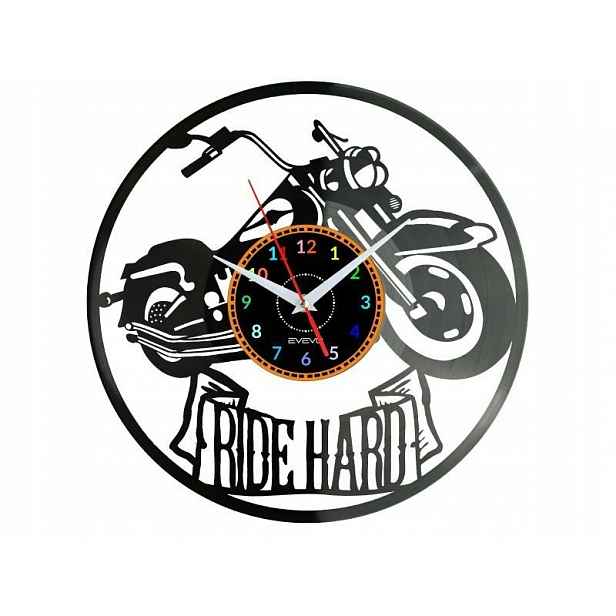 Ride Hard Dárek Originální dekorace do domu Hodiny z vinylové desky