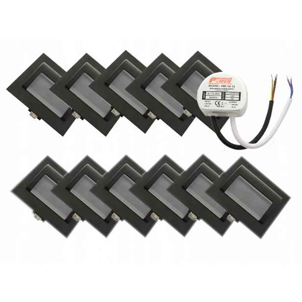 Set Halogenový schodišťový Led 11x +Napájecí adaptér