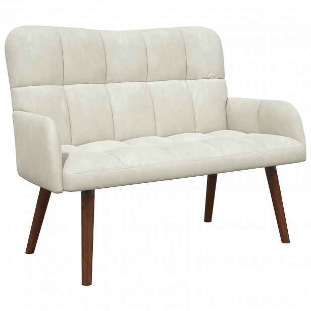 vidaXL Sofa pro dvě osoby Krémová 115 x 61 x 87 cm Samet
