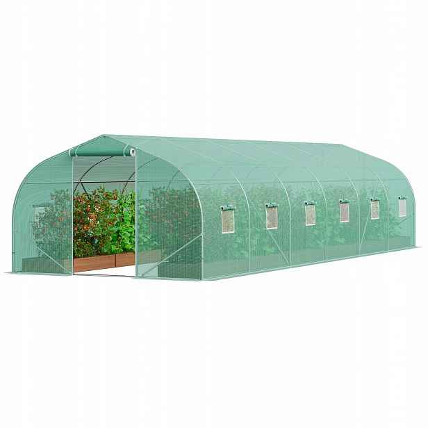 Zahradní fóliový tunel skleník 27 m2 9x3x2 m