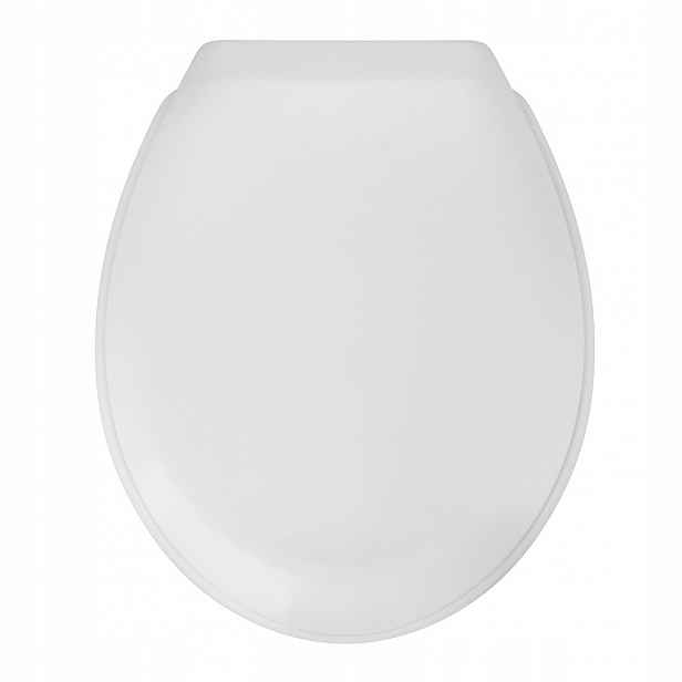 Bílé Wc sedátko s pomalým sklápěním z duroplastu, rozteč 11-18 cm