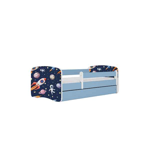 Kocot kids Dětská postel Babydreams vesmír modrá, varianta 80x180, bez šuplíků, s matrací