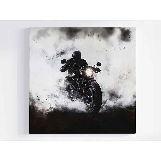 Obraz Na Plátně Plátno Motocykl Sportovní Dým Motor Černobílý 50x50