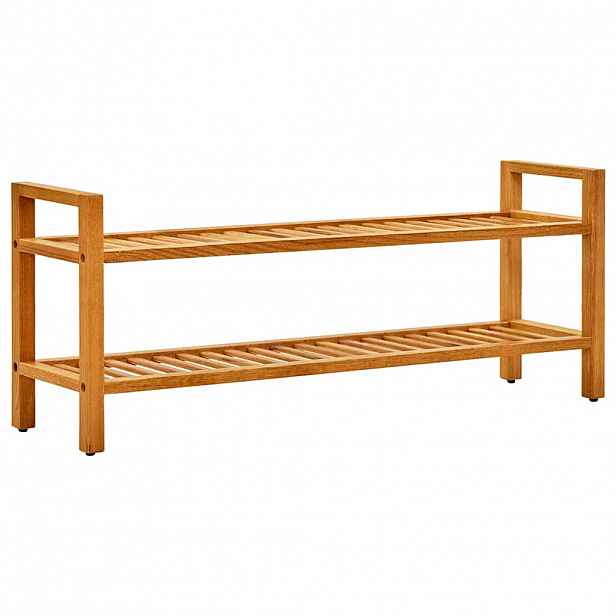 vidaXL Botník se 2 policemi 100 x 27 x 40 cm masivní dubové dřevo