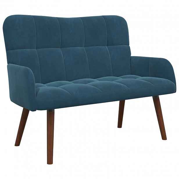 vidaXL Sofa pro dvě osoby Modrá 115 x 61 x 87 cm Samet