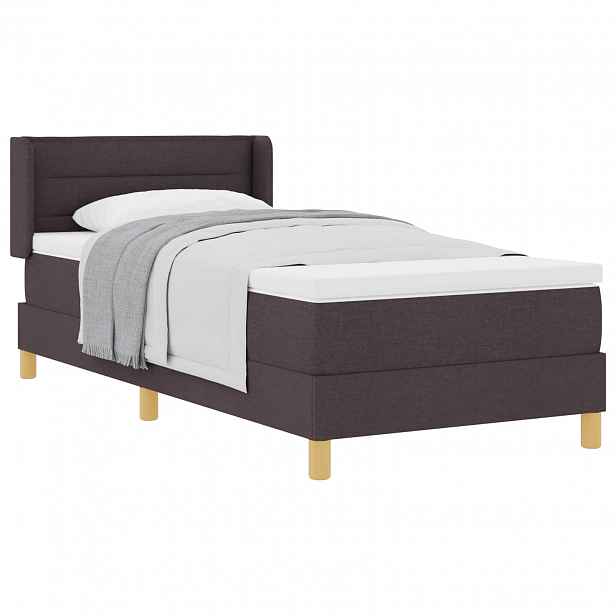 vidaXL Postel s boxspringem s matrací Tmavě hnědá 190 x 90 cm textil