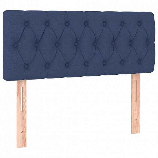 vidaXL Čelo postele modré 90 x 7 x 78/88 cm textil