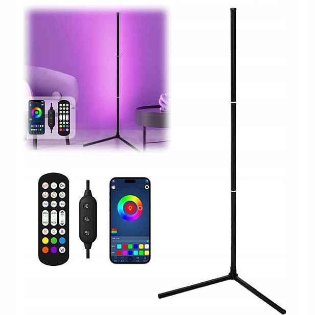 Led stojací lampa 10 W, stojací lampa měnící barvu, rohová lampa