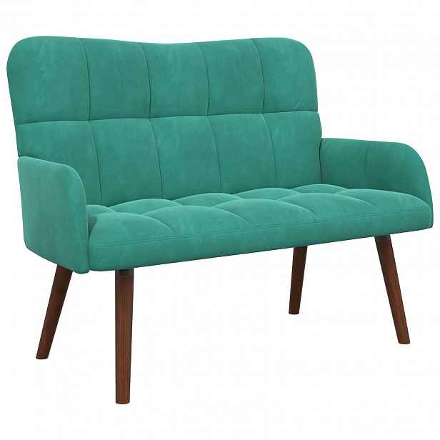 vidaXL Sofa pro dvě osoby Tyrkysová 115 x 61 x 87 cm Samet