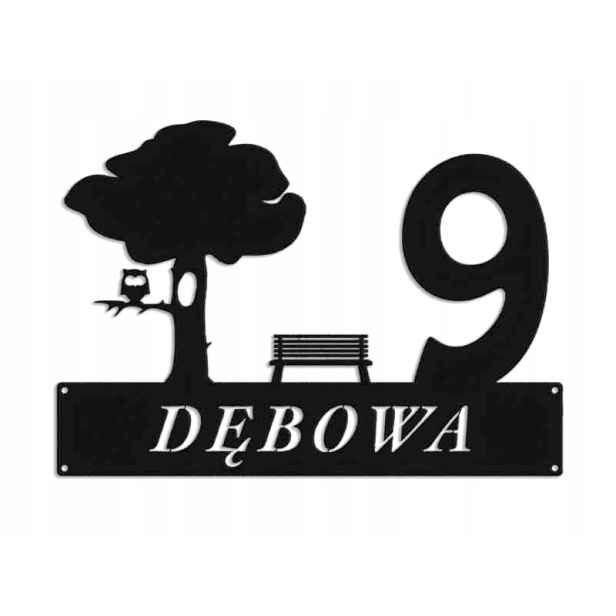 Číslo Na Dům 60 cm Tabule Adresa Ocel 2 mm ul. Dubová