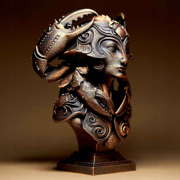 Rak Znamení Zvěrokruhu Žena Fantasy Figurka Soška Dekorace 3D tisk 15 cm