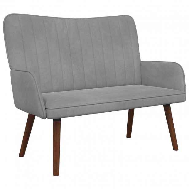 vidaXL Sofa pro dvě osoby Světle šedá 115 x 61 x 87 cm Samet