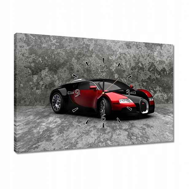 Hodiny 60x40 Bugatti Veyron Červené