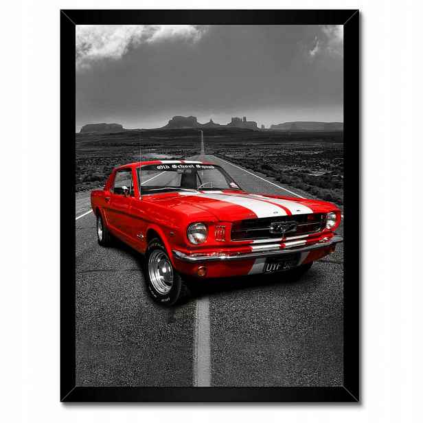 Plakáty v rámu 30x40 Červený Ford Mustang Usa
