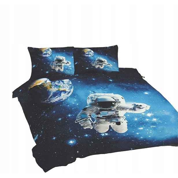 Povlečení 160x200 Kosmos černá modrá Univerzální Matex