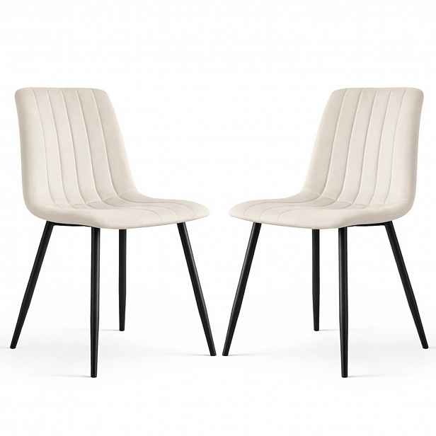 Set 2 ks čalouněných židlí LIVO - béžová